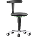 Medical / Laboratoire Siège mobile Bimos, réglable en hauteur, roulettes doubles, similicuir, vert