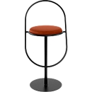 meet by Paperflow Barhocker  Saturne, mit Rückenlehne, Sitzhöhe 765 mm, gepolstert, zu 100 % recycelbar, Samtbezug rostfarben, Gestell schwarz