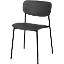 meet by Paperflow Chaise de bistrot SOHO, empilable, piétement noir, assise en plastique noir, lot de 2