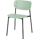 meet by Paperflow Chaise de bistrot SOHO, empilable, piétement noir, assise plastique verte, lot de 2