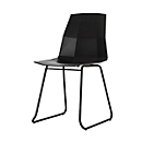 meet by Paperflow CUBE shell chair, lacquered steel, plastic seat shell, seat height 460 mm, set of 2, black