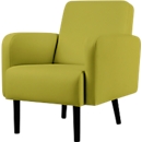 Meet by Paperflow LISBOA fauteuil, desinfectiemiddelbestendige kunstlederen bekleding groen, onderstel zwart, B 710 x D 815 x H 830 mm