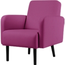 Meet by Paperflow LISBOA fauteuil, desinfectiemiddelbestendige kunstlederen bekleding paars, zwart onderstel, B 710 x D 815 x H 830 mm