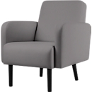 Meet by Paperflow LISBOA fauteuil, grijze desinfectiebestendige kunstleren bekleding, zwart onderstel, B 710 x D 815 x H 830 mm