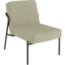 Meet by Paperflow MEDSO Classic S fauteuil, gestoffeerd, verwisselbare zitting, B 580 x D 743 x H 736 mm, stof en staal, groen/matzwart
