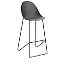 meet by Paperflow Void bar stool, tubular steel base frame, W 505 x D 590 x H 760 mm, black/black, 2 pieces