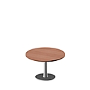 Meeting table X-TIME-WORK, round, 1200 x H 740 mm, Canaletto walnut/white finish