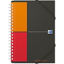 Meetingbook Oxford International, DIN B5, weiß-kariert, 80 Blatt, spiralgebunden, Optik Paper, orange/rot/grau