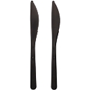 Mehrweg-Besteck Papstar, Messer, 50 St., spülmaschinengeeignet, recyclebar, Bio-PP, schwarz