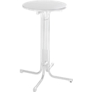 Mesa de pie Quickstep sin apertura de parasol, resistente a la desinfección, Ø 700 mm, blanco