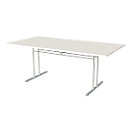 Mesa de reuniones Toledo, hasta 6 personas, forma rectangular, pata en T, An 2000 x P 1000 x Al 720 mm, blanco