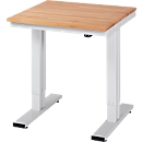 Mesa de taller serie adlatus 300, tablero de haya maciza, An 750 x P 800 x Al 750 - 1120 mm