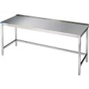 Mesa de trabajo de acero inoxidable, accesible con transpaleta, 850 x 700 x 1000 mm