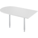 Mesa extensible, arco, ancho 1400 x fondo 800 mm, aluminio gris claro/blanco