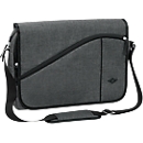 Messenger bag COLLEGE, polyester, Laptop-binnentas, gewatteerde draagband, B400xD100xH300 mm, grijs gespikkeld