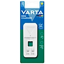 Mini batterijlader voor batterijen Varta, 2x AA/AAA, laadtijd 4,5 h, EU-stekker, 100-240 V, timer uitschakeling,B 43 x D 63 x H 103 mm, wit