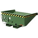 Mini-Spänebehälter Typ EXPO-E 275, Seilzug-Kippvorgang, Inhalt 0,275 m³, bis 750 kg, resedagrün RAL 6011