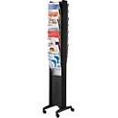 Mobiele folderhouder UNO - B 300 x D 385 x H 1675 mm - 5 legborden - zwart