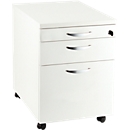 Mobile pedestal NEVADA, 1 utensil drawer, 1 drawer, 1 suspension file drawer, W 430 x D 600 x H 600 mm, white