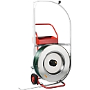 Mobile strapping machine Palstrap Comfort, for PP and PET strapping, with pusher aid, steel tube