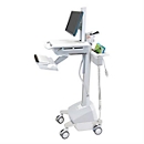 Mobiler Visitenwagen ergotron® StyleView SV42, bis 14,1 kg, für Bildschirme bis 24″, Arbeitsfläche B 568 x T 502 mm, feststellbare Rollen, höhenverstellbar