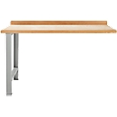 Modular workbench Schäfer Shop Select, add-on unit, beech multiplex top, up to 500 kg, W 1500 x D 700 x H 840 mm, white aluminum ral 9006