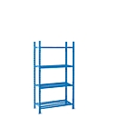 Module de base pour rayonnages à emboîter, avec 4 tablettes grillagées, l. 1010 x P 500 x H 2000 mm
