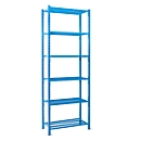 Module de base pour rayonnages à emboîter, avec 6 étagères de caillebotis, l. 1260 x P 600 x H 3000 mm