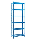 Module de base pour rayonnages à emboîter, avec 6 tablettes grillagées, l. 1260 x P 800 x H 3000 mm