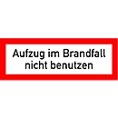 moedel Hinweiszeichen „Aufzug im Brandfall nicht benutzen“, nach VDI 6017, Folie selbstklebend, B 148 x H 52 mm
