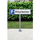 moedel Stahlspiess, zum Einschlagen von Parkplatzreservierungs-Schildern, Bodenplatte, inkl. Schauben, ohne Schild, H 500 mm, Stahl verzinkt