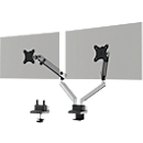 Monitorhalter Durable Select Plus, für 2 Monitore bis 32", mit Tischbefestigung, dreh-/schwenk-/höhenverstellbar, VESA-kompatibel, silber