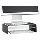 Monitorstandaard - met legbord - B 350 x D 230 x H 100 mm - acryl - zwart/wit