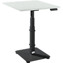 Monosäulentisch, elektrisch höhenverstellbar, B 800 x T 800 x H 645-1305 mm, lichtgrau/schwarz + Memory-Bedienpanel