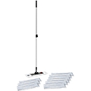 Mop holder with telescopic pole + 10 mop pads