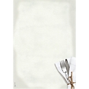 Motif paper seal "Menu foods", A4, 90 g/m², cutlery and napkin motif, 50 sheets
