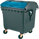 Müllcontainer MGB 1100 RD, Kunststoff, Runddeckel, 1100 l, schwarzblau