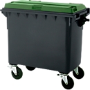 Müllcontainer MGB 660 FD, Kunststoff, 660 l, schwarzgrün