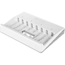 Multi-Akkuladegerät für Batterien Varta, 2/4/6/8x AA/AAA, Ladezeit 4,5 h, USB Type C (inkl. Kabel), 100-240 V, B 180 x T 43 x H 240 mm, weiß