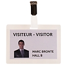 Naambadge Tarifold, zelflaminerend, met bevestigingsclip &amp; A4 printvellen, B 104 x H 74 mm, helder, 25 stuks