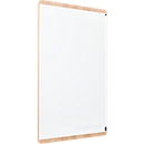 Natural Skinboard Rocada whiteboard, magnetic, horizontal/vertical, with trough, steel on wood, W 1000 x H 1500 mm