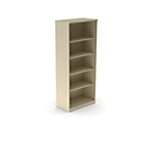 Nevada shelf unit, 5 file heights, 4 flexibly divisible shelves, W 800 x D 445 x H 1895 mm, wood, maple