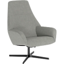 Nowy Styl draaistoel Barrique, met armleuningen, B 540 x D 515 x H 410 mm, polyester bekleding/aluminium, saliegroen/zwart