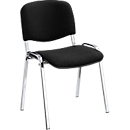 Nowy Styl Stapelstuhl ISO Basic, ohne Armlehnen, 4-Fussgestell, Stoffbezug, stapelbar bis 12 Stück, Bezug schwarz, Gestell verchromt