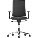 NowyStyl chaise de bureau Navigo, avec accoudoirs, mécanisme synchrone, siège multicouche, noir/argenté