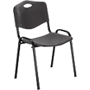 NowyStyl chaise visiteur, H 470 mm x L 460 mm x P 410 mm, plastique, avec piétement acier, pieds anti-rayures, empilable, noir-anthracite
