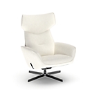 NowyStyl fauteuil pivotant Otuli, avec accoudoirs, fonction bascule, L 510 x P 525 x H 455 mm, housse polyester/aluminium, beige/noir