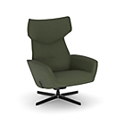 NowyStyl fauteuil pivotant Otuli, avec accoudoirs, fonction bascule, L 510 x P 525 x H 455 mm, housse polyester/aluminium, forest vert foncé/noir
