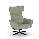 NowyStyl fauteuil pivotant Otuli, avec accoudoirs, fonction bascule, L 510 x P 525 x H 455 mm, housse polyester/aluminium, vert sage/noir