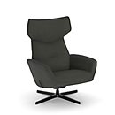 NowyStyl fauteuil pivotant Otuli, avec accoudoirs, fonction bascule, L 510 x P 525 x H 455 mm, revêtement polyester/aluminium, gris foncé/noir